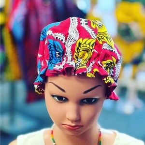 African print girls  Reversible bonnet Two pieces